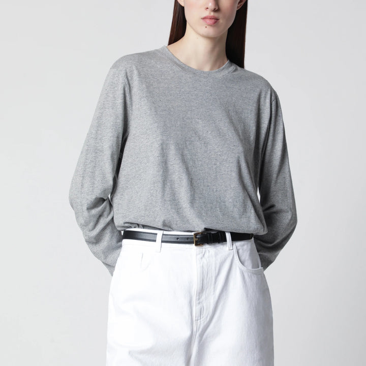Róhe - Light grey mélange long-sleeve T-shirt