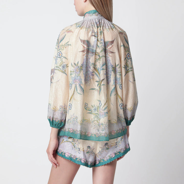 ZIMMERMANN - Cream cotton and silk Indra shirt