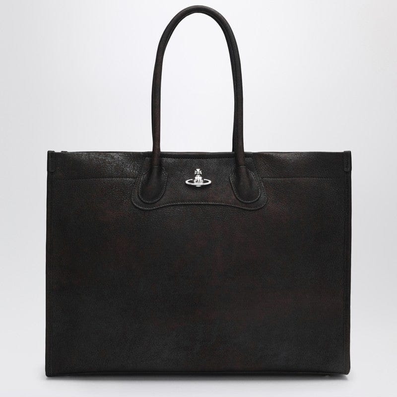 Shopping Totes Vivienne Westwood - Troy tote bag in dark brown leather - One size Brand