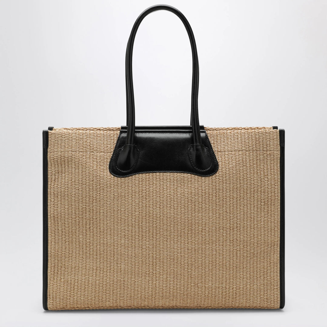 Vivienne Westwood - Troy tote bag in raffia-effect fabric, natural