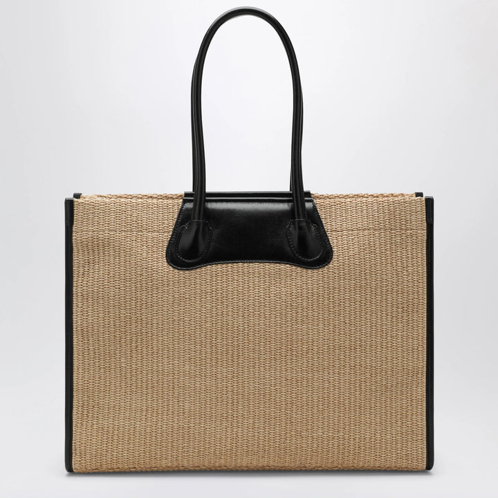 Vivienne Westwood - Troy tote bag in raffia-effect fabric, natural
