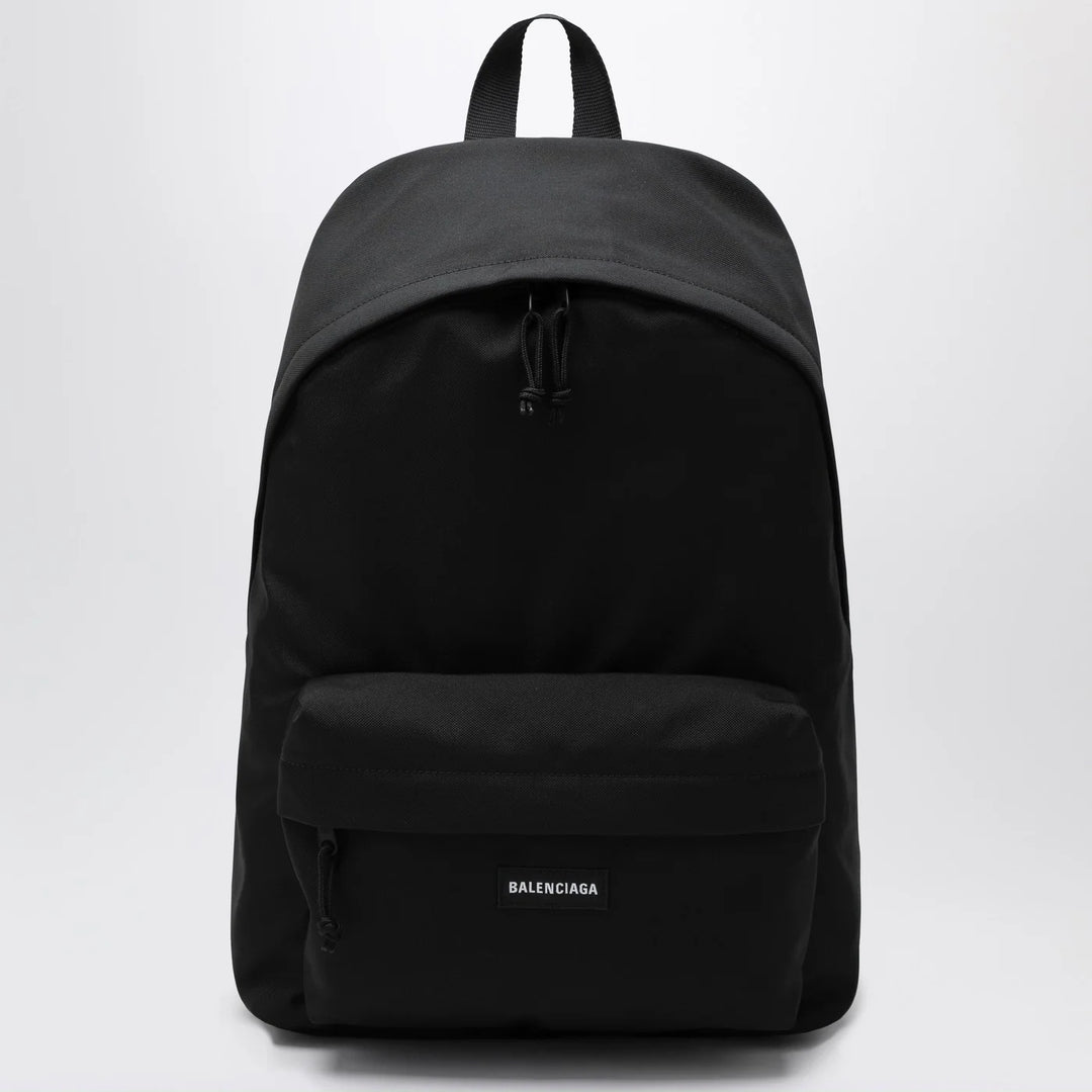 Balenciaga - Black Explorer backpack with logo patch