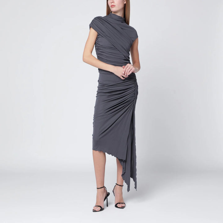 Francesco Murano - Grey draped stretch jersey dress
