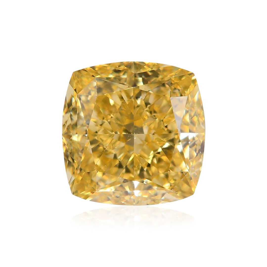 0.51 Carat Fancy Intense Yellow Cushion Diamond VVS1 GIA