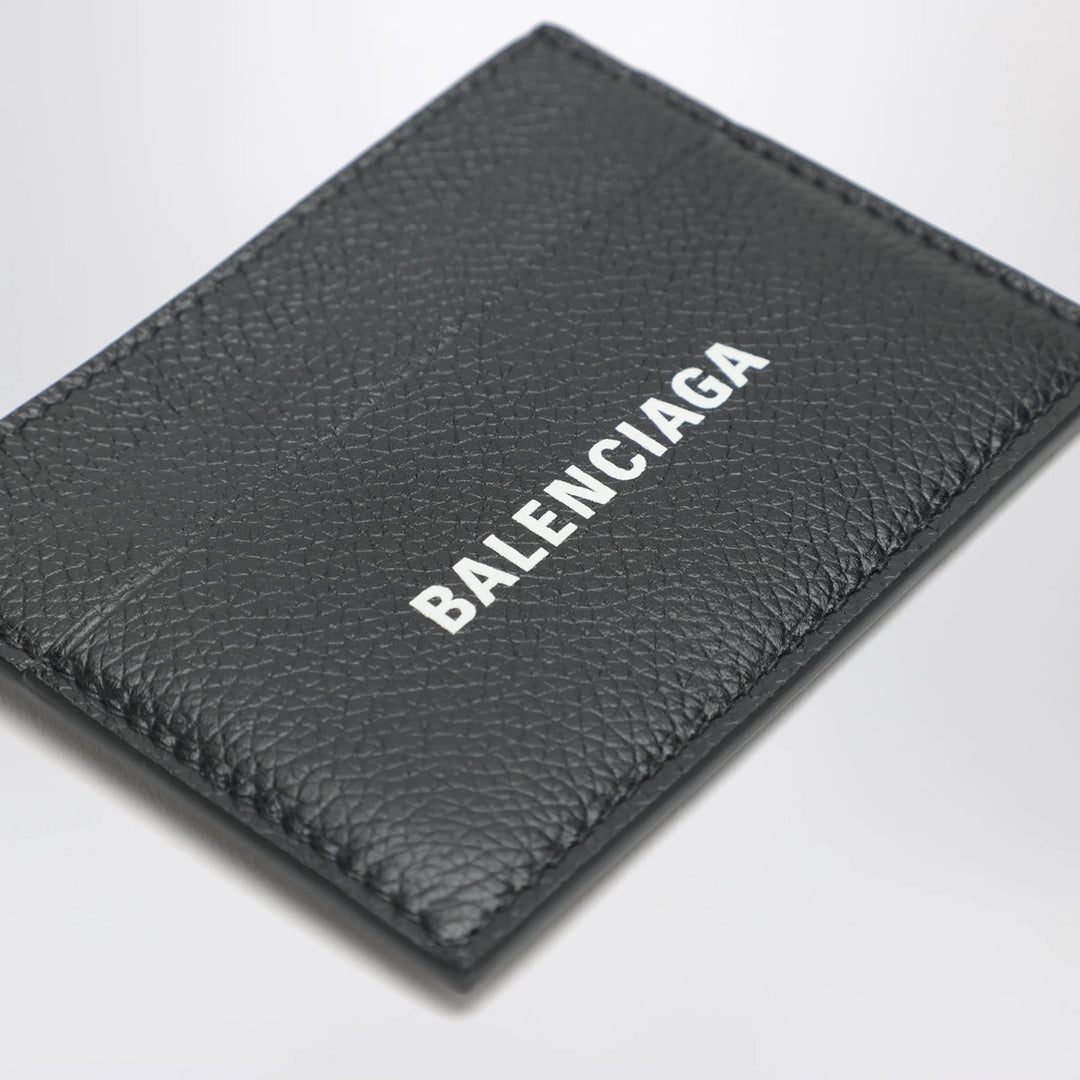 Balenciaga - Cash black card holder in grained leather