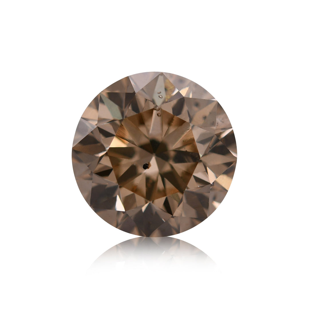 1.70 Carat Light Brown Round Brilliant Diamond SI2 GIA
