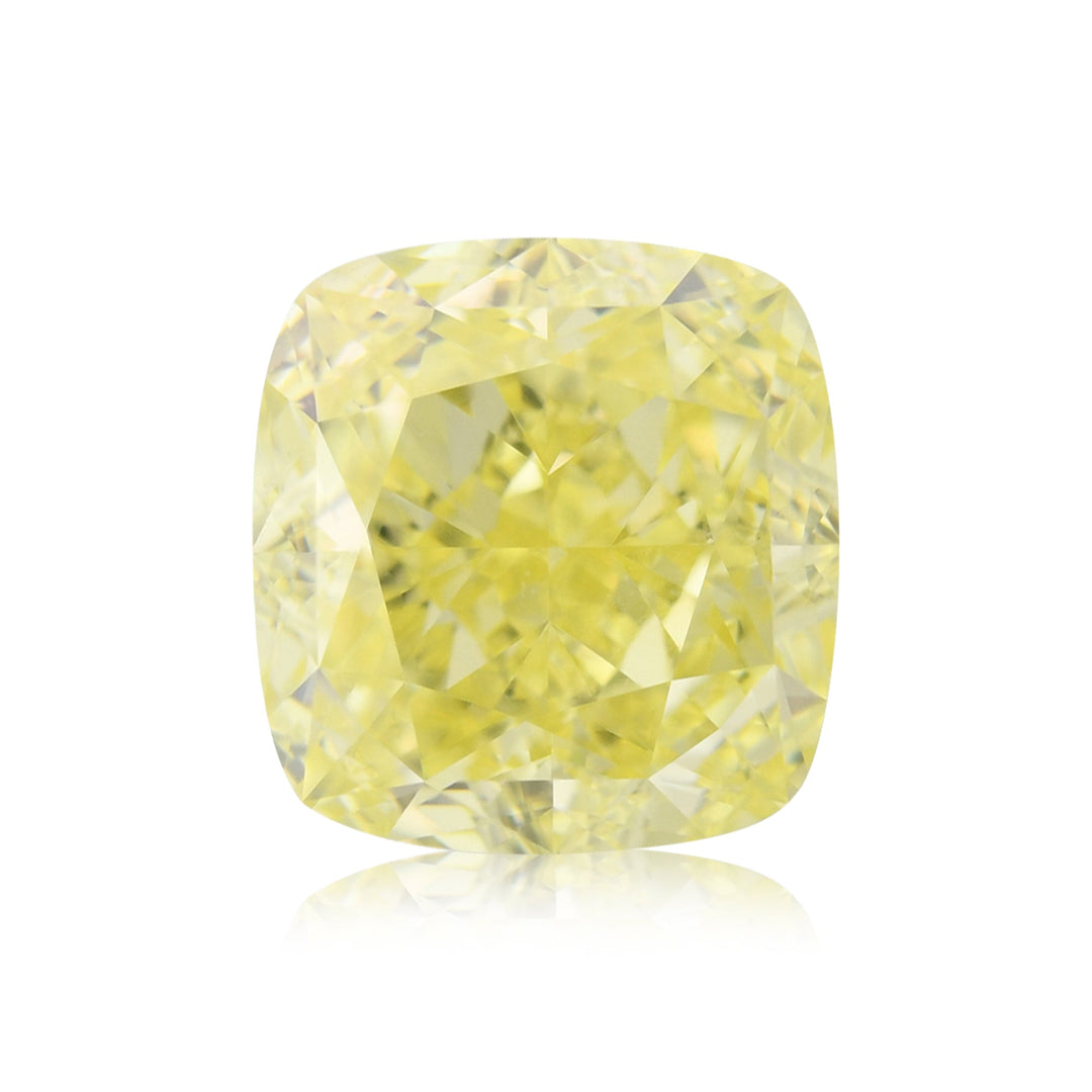 3.31 Carat Fancy Intense Yellow Cushion Diamond VS2 GIA