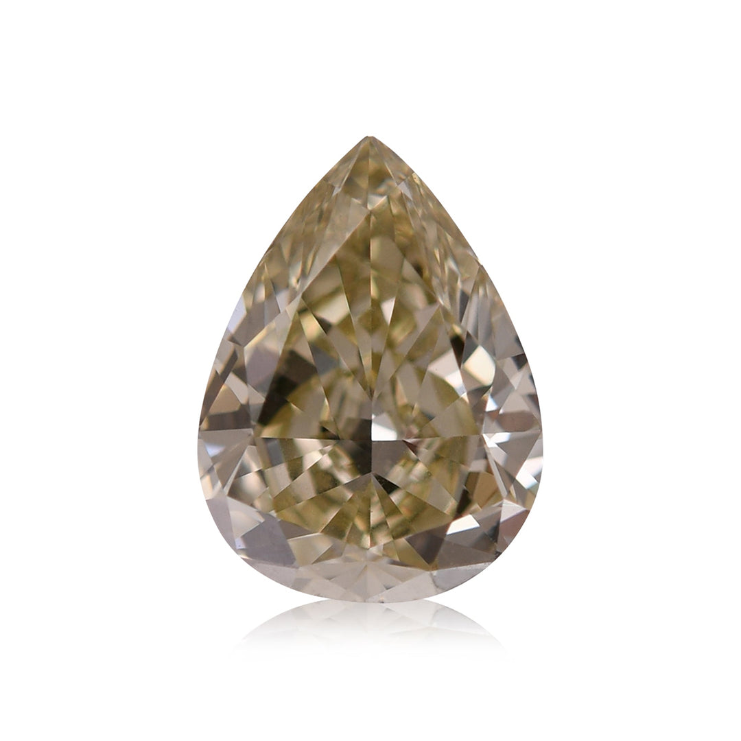 1.23 Carat Fancy Brownish Greenish Yellow Pear Diamond VS1 GIA