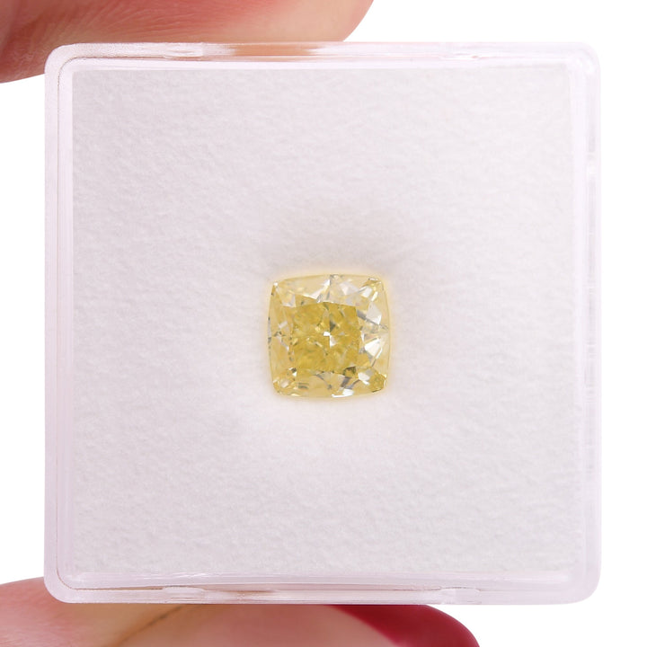 1.50 Carat Fancy Yellow Cushion Diamond VVS2 GIA