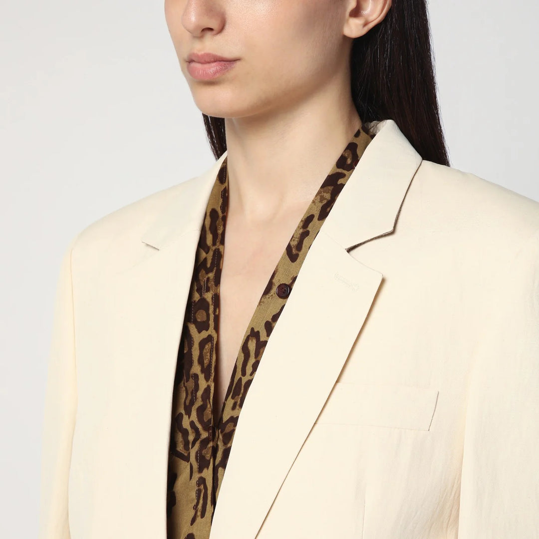 Stella McCartney - Single-breasted jacket in butter colour