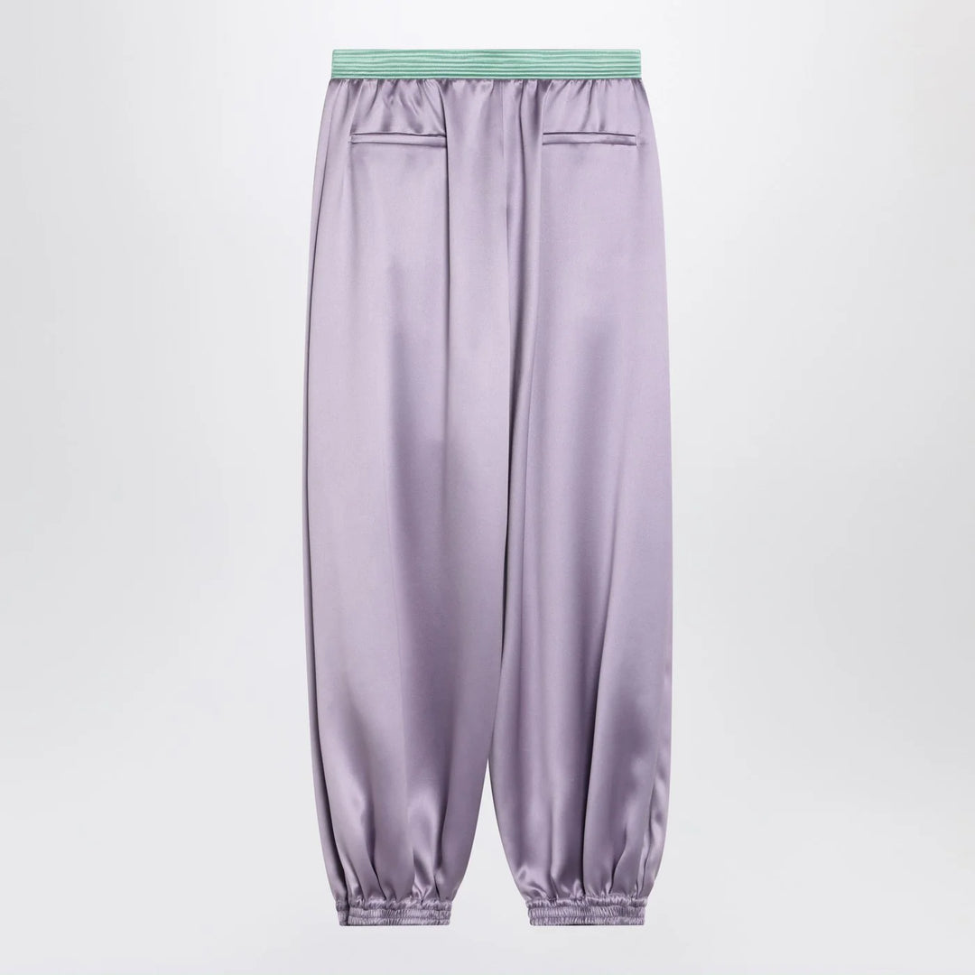 Valentino - Wide lilac silk pants