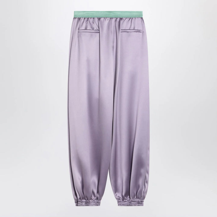 Valentino - Wide lilac silk pants