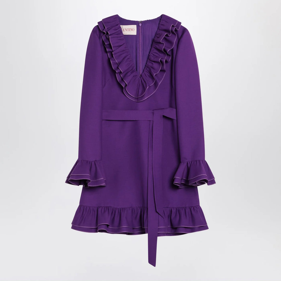 Valentino - Purple wool and silk mini dress