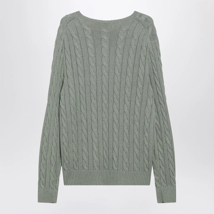 Polo Ralph Lauren - Grey-green cotton cable-knit sweater