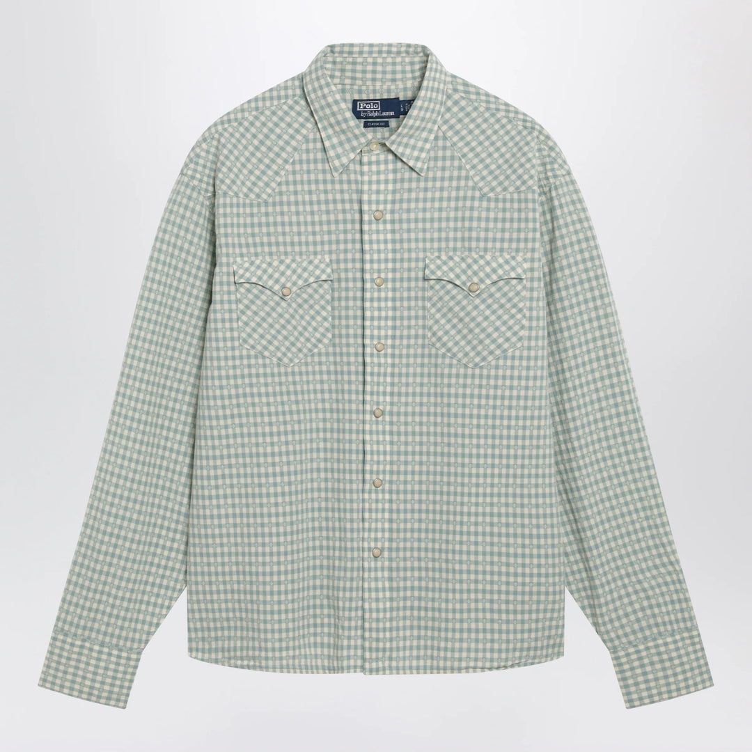 Polo Ralph Lauren - White/green Classic-Fit madras western shirt