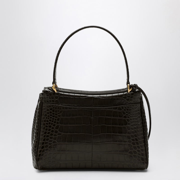 Balenciaga Small Rodeo bag in brown crocodile-effect leather