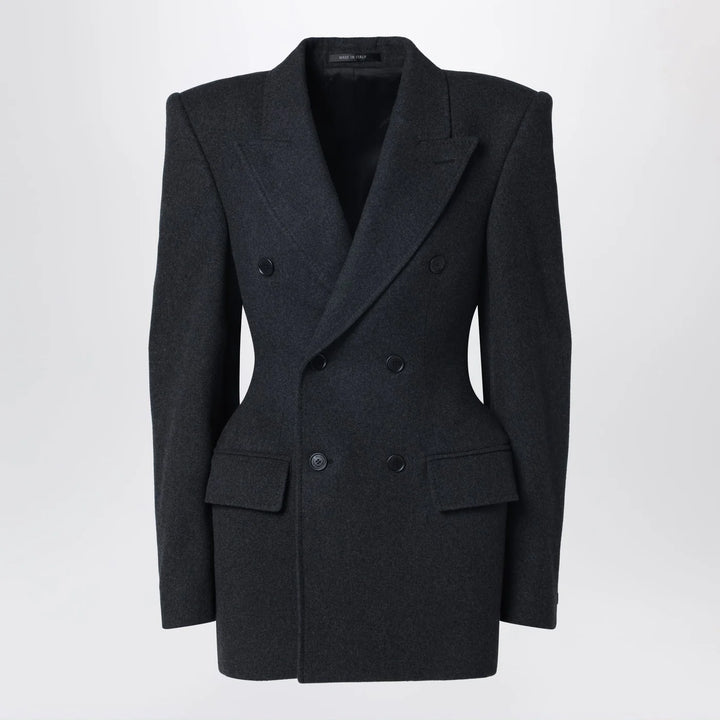 Balenciaga - Grey double-breasted cashmere jacket