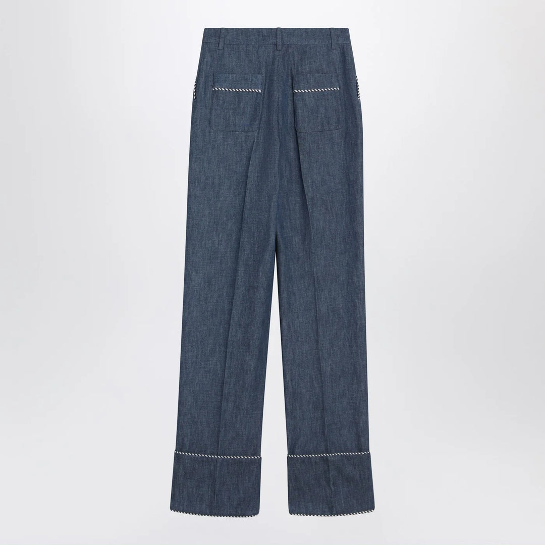 Valentino - Blue trousers in Chambray Denim