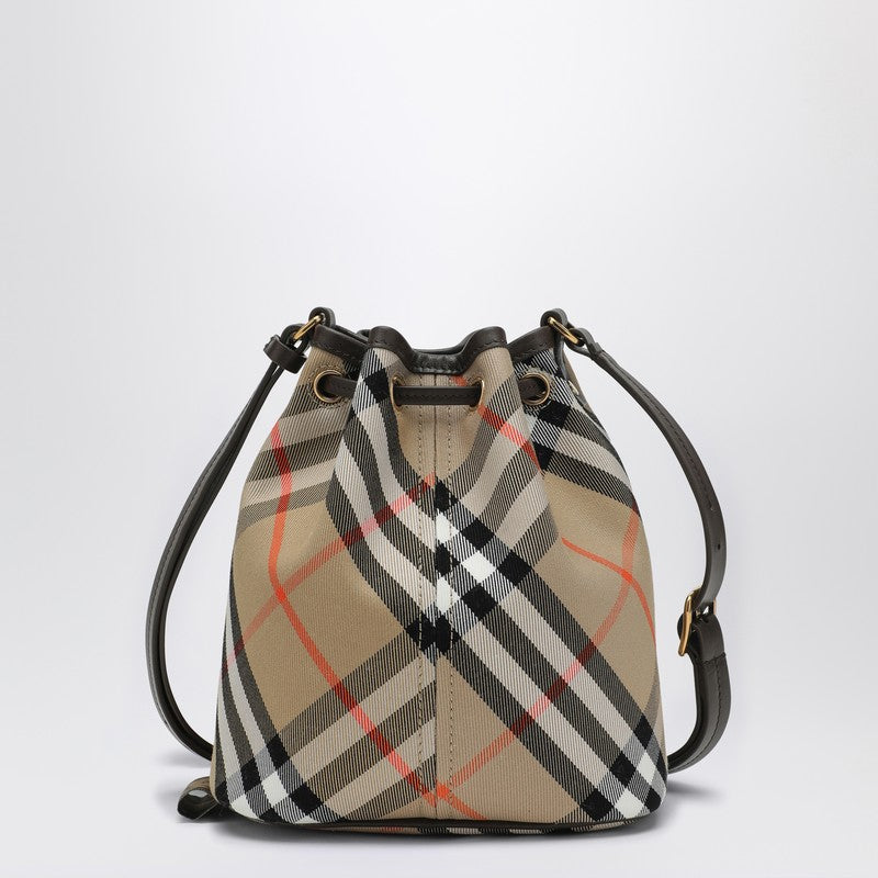 Burberry Small bucket with shoulder strap Check