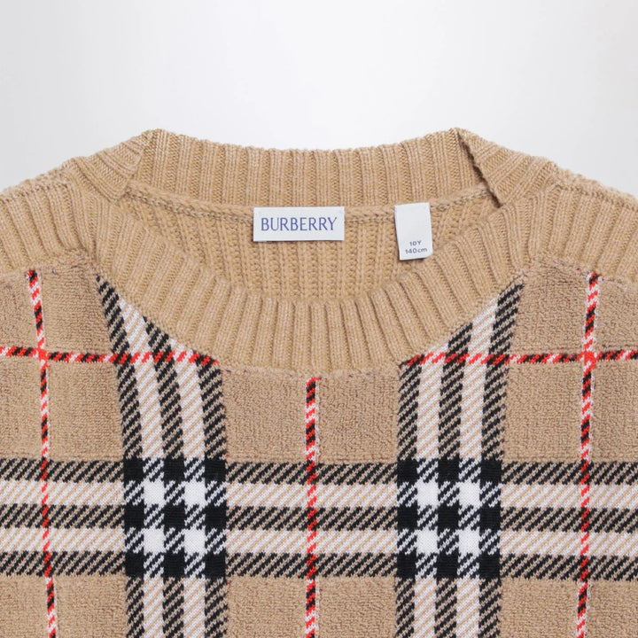 Burberry - Beige check wool pullover