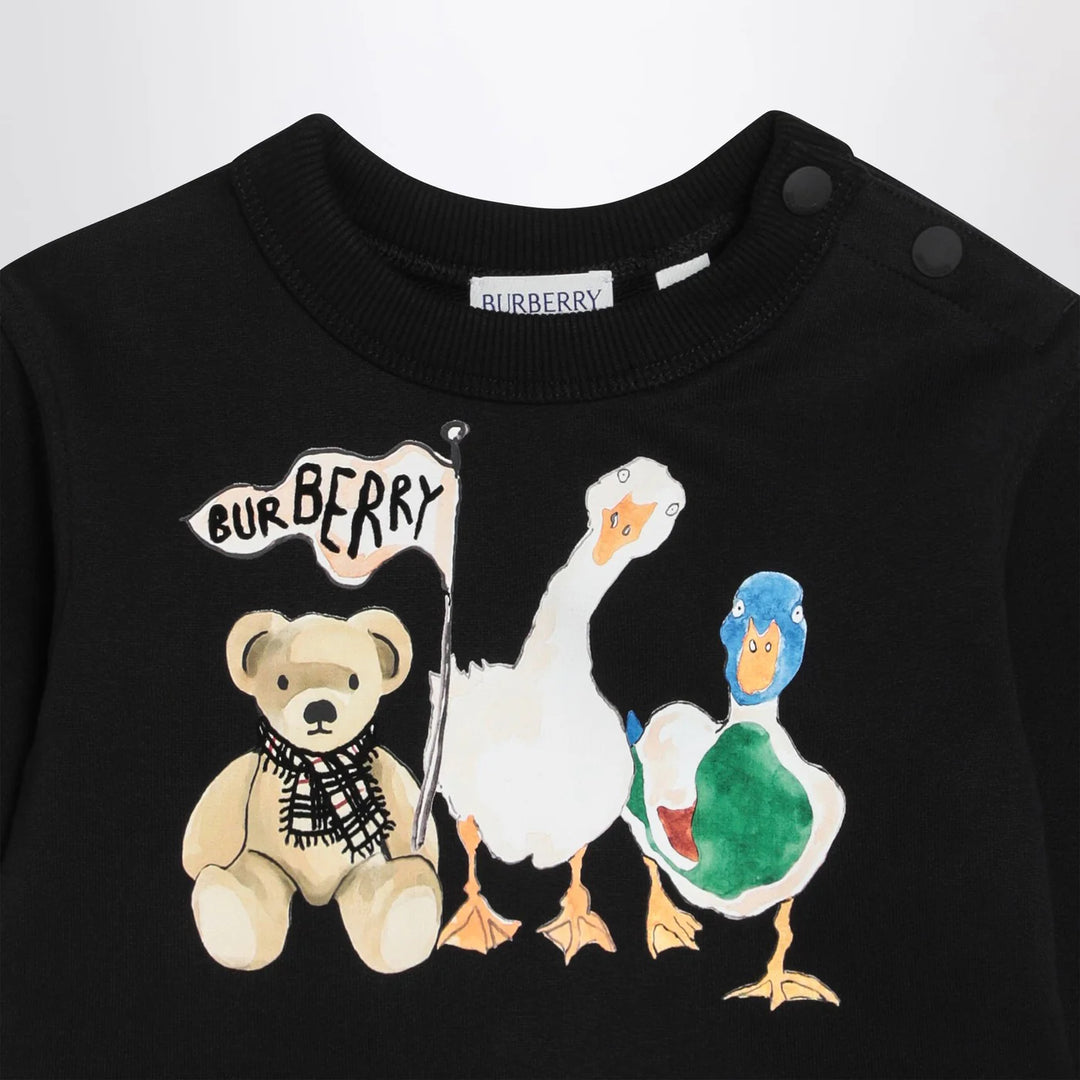 Burberry - Black sweatshirt with Thomas bear and friends
