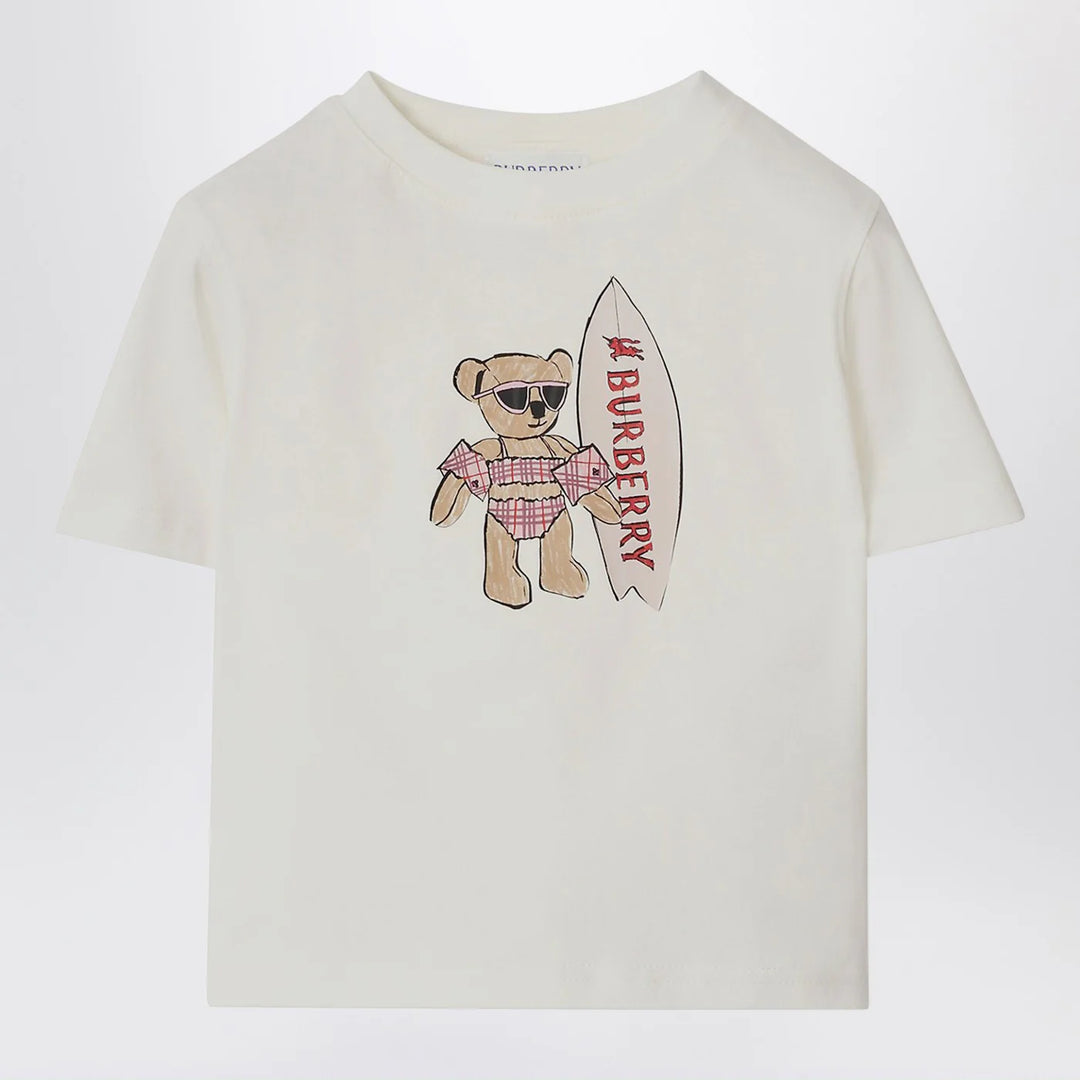 Burberry - White T-shirt with surfing teddy bear