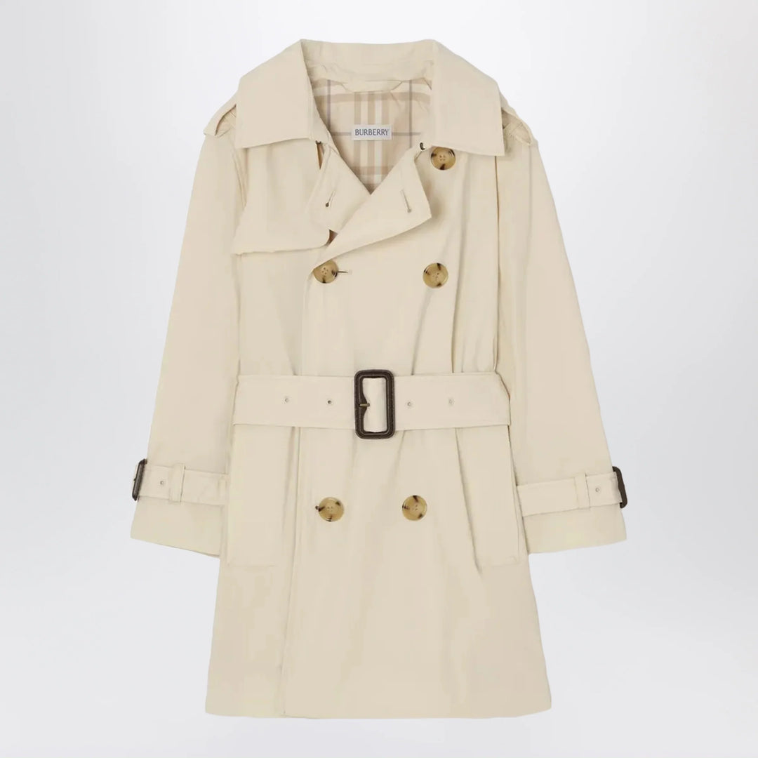 Burberry - Stretch nylon trench coat in dove beige
