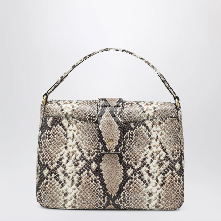 Burberry - Small Rider bag in calf leather, Natural/Dk Brown