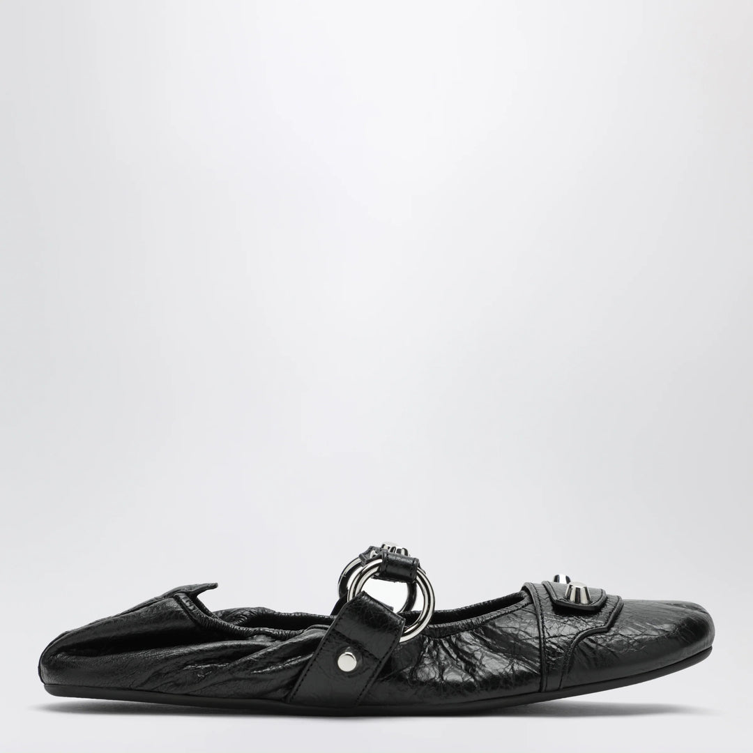 City black ballet flats in Arena lambskin leather