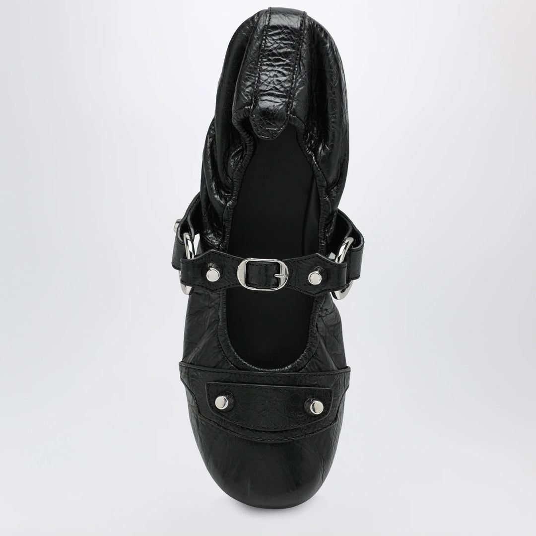 Balenciaga - City black ballet flats in Arena lambskin leather