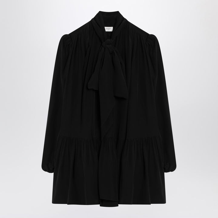 Saint Laurent Black Lavallière Dress in Silk