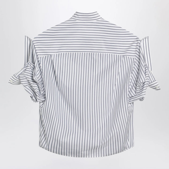 Balenciaga - White striped shirt with turn-up sleeves