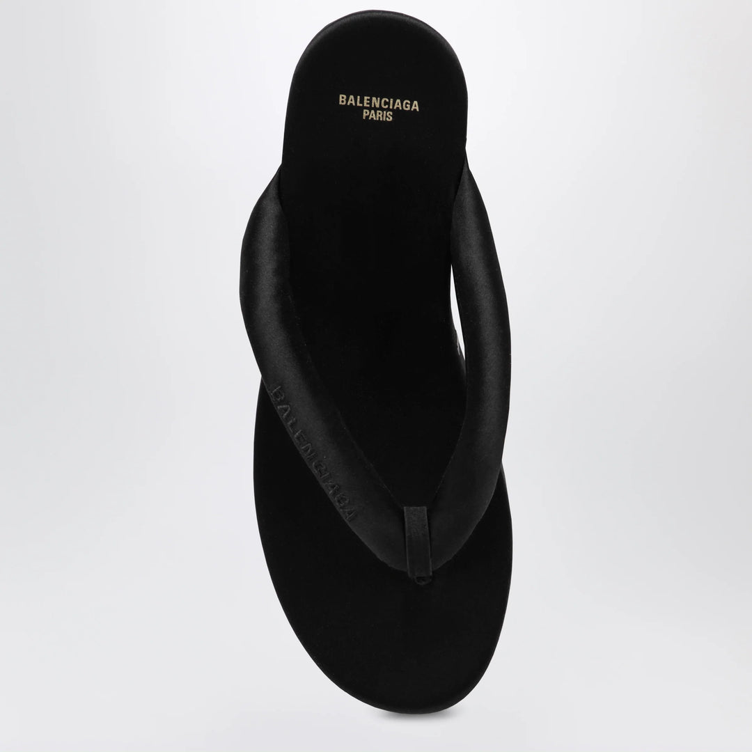 Balenciaga - Gaeta thong sandals in satin, black