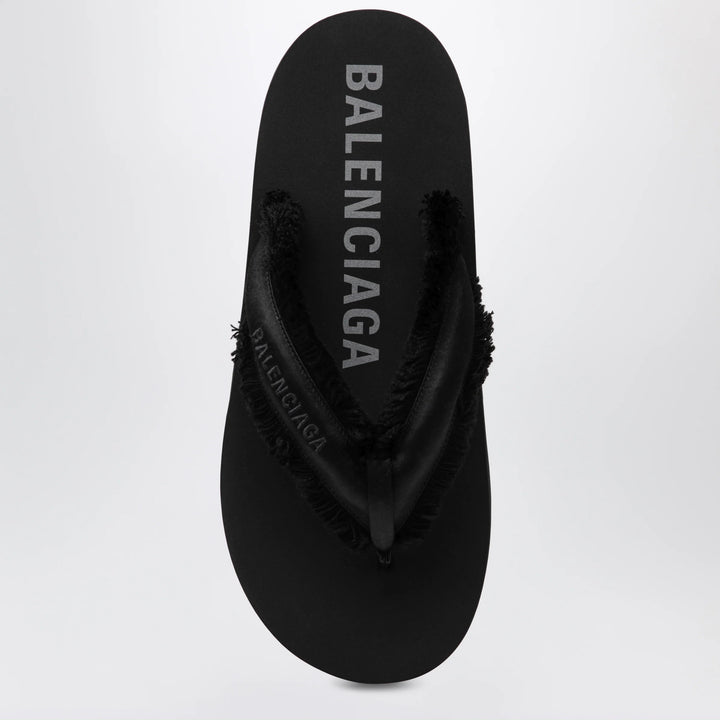 Balenciaga - Jet Lag thong sandals in black satin