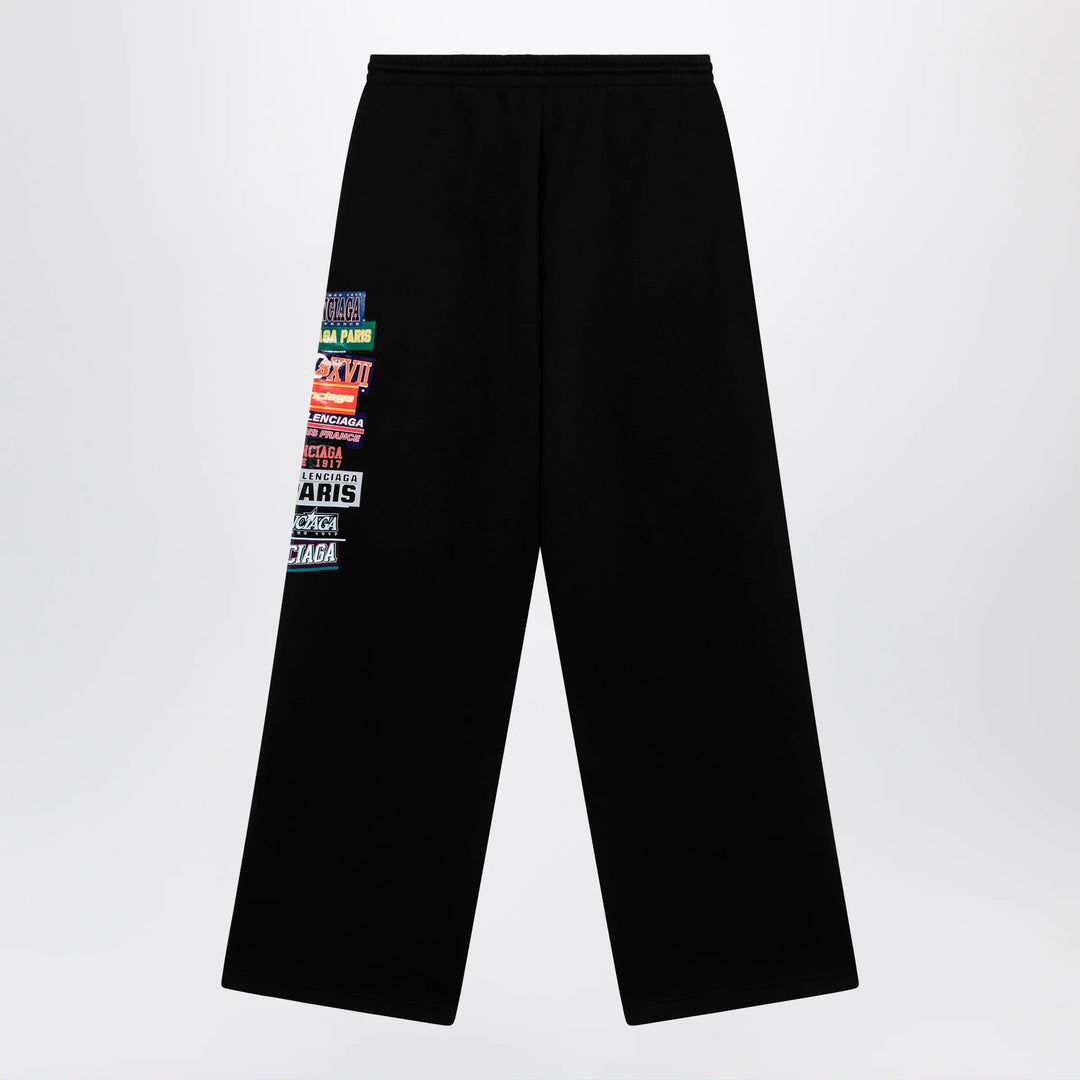 Balenciaga - Black jogger trousers with logo print