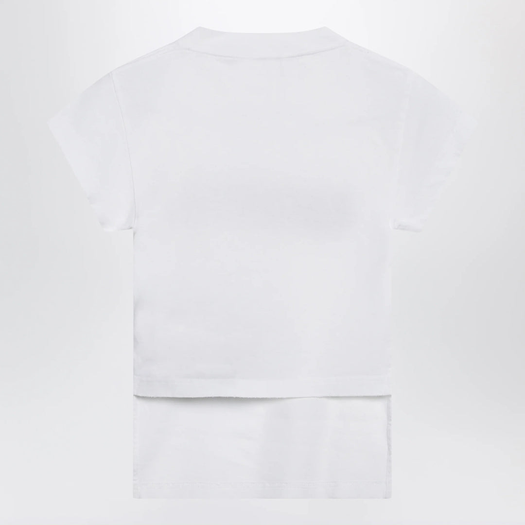 Balenciaga - Messy Spray T-shirt with cut-out back in white cotton