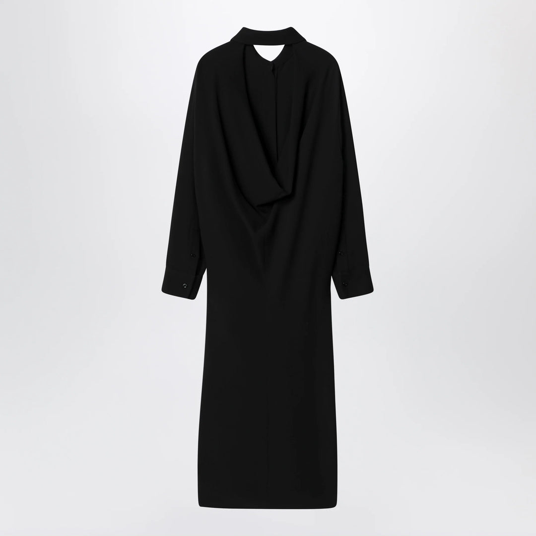 Balenciaga - Black shirt dress in wool and silk