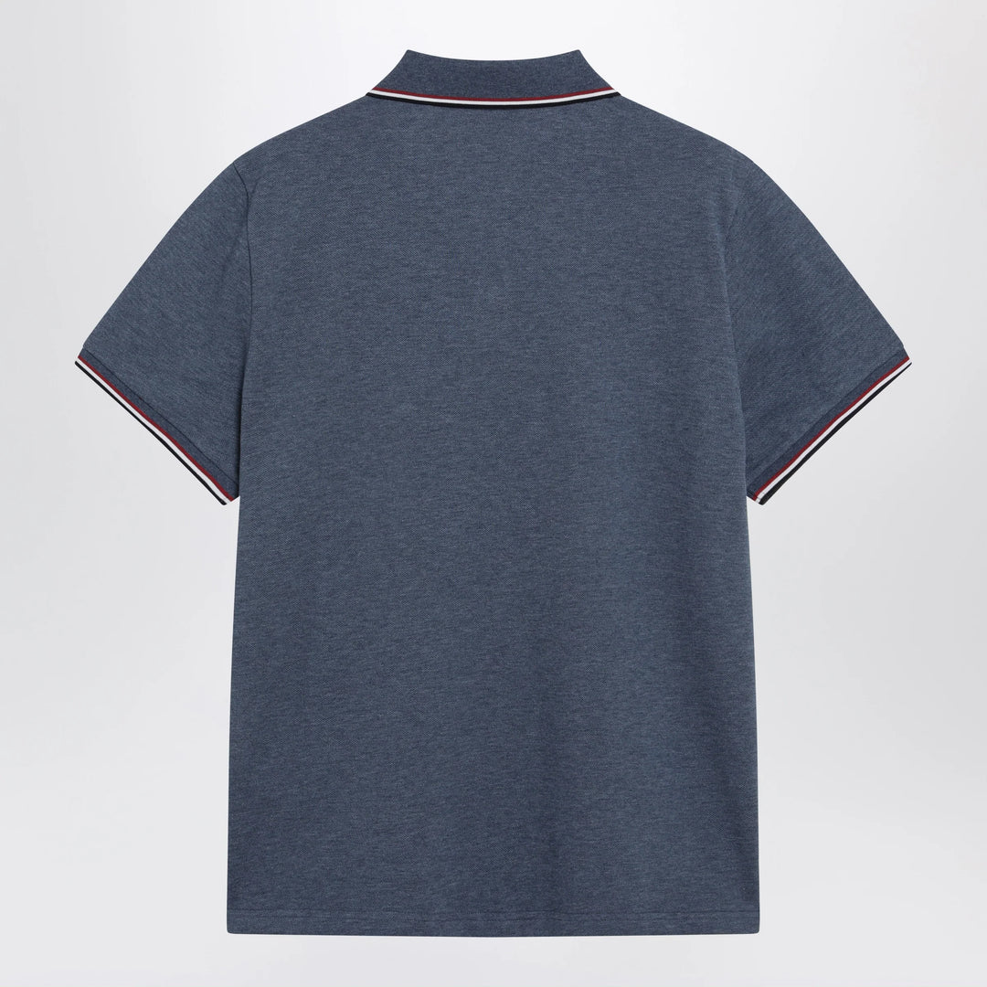 Moncler - Light blue short-sleeve polo shirt