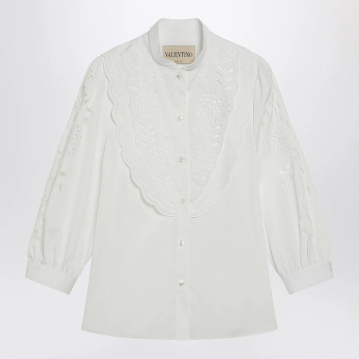 Valentino - White shirt with Sangallo embroidery