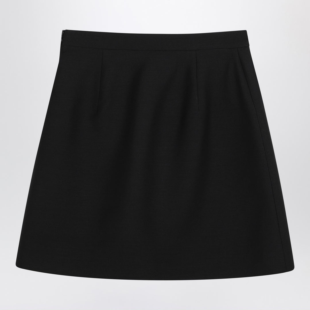Valentino Black mini skirt with V Gold detail