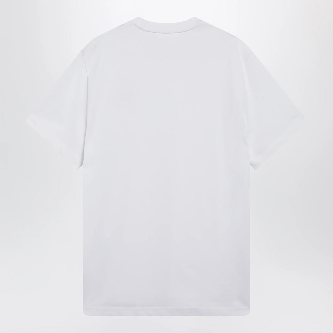 Moncler - White cotton jersey T-shirt with logo patch