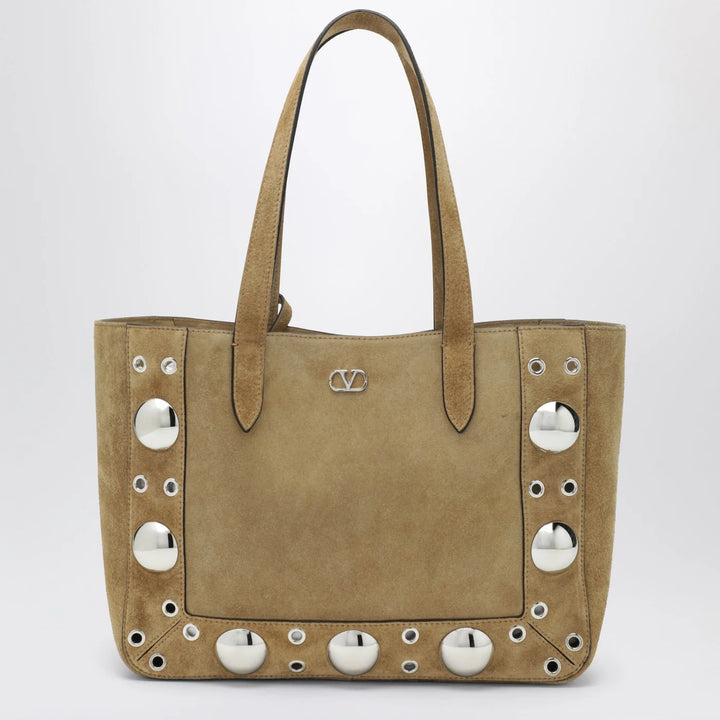 Valentino Garavani - Medium Nellcôte tote bag in Havana suede