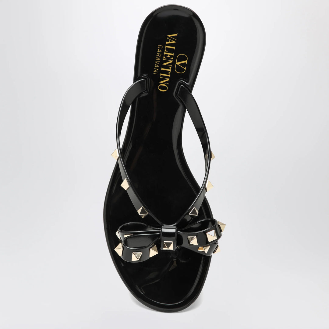 Valentino Garavani - Black Rockstud Flat Sandals