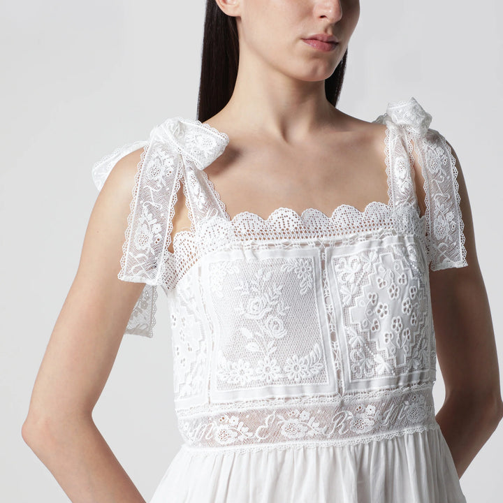 ZIMMERMANN - Ivory Aster dress with lace trim