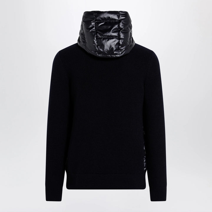 Moncler - Blue padded wool zip-up hoodie