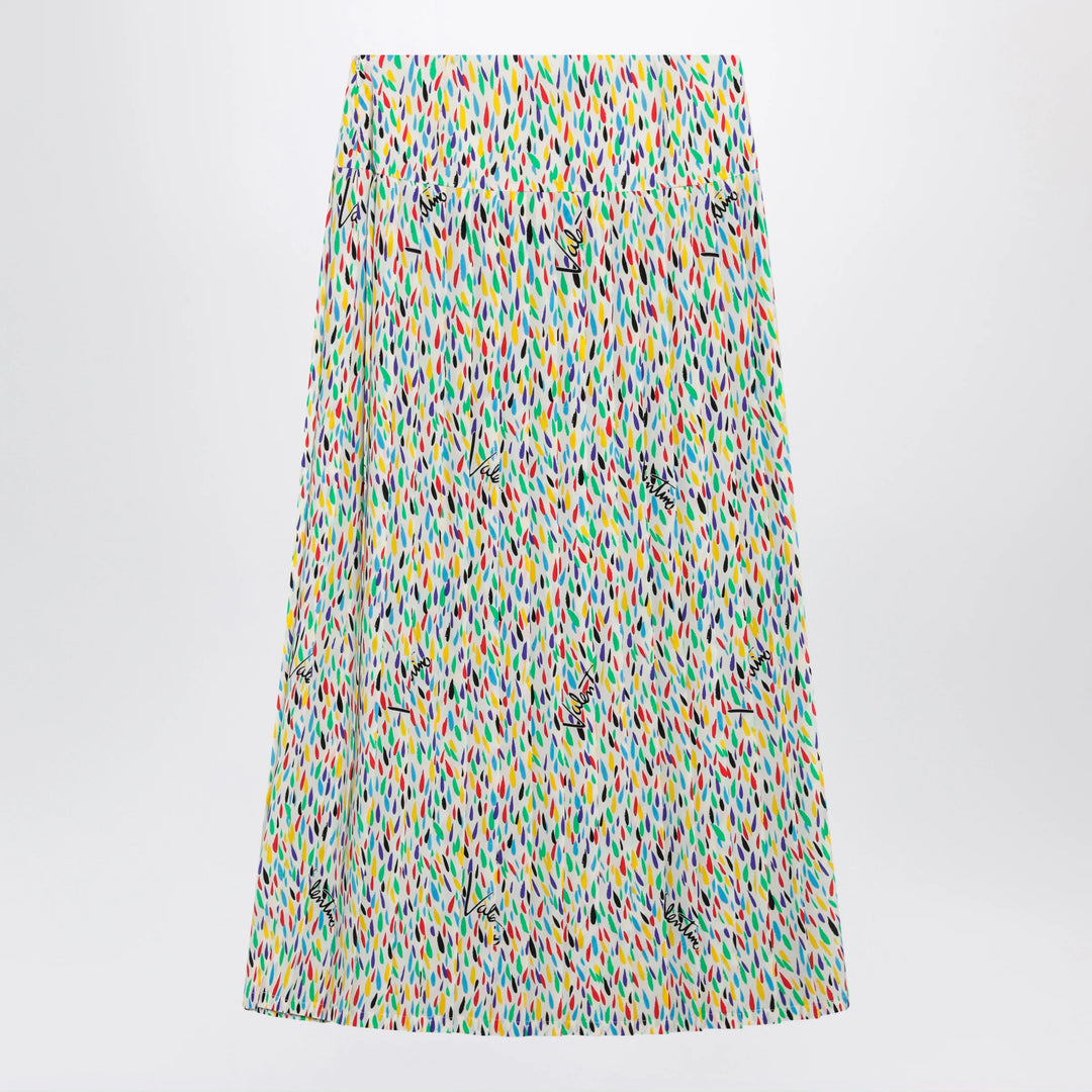 Valentino - Multicolored pleated silk midi skirt