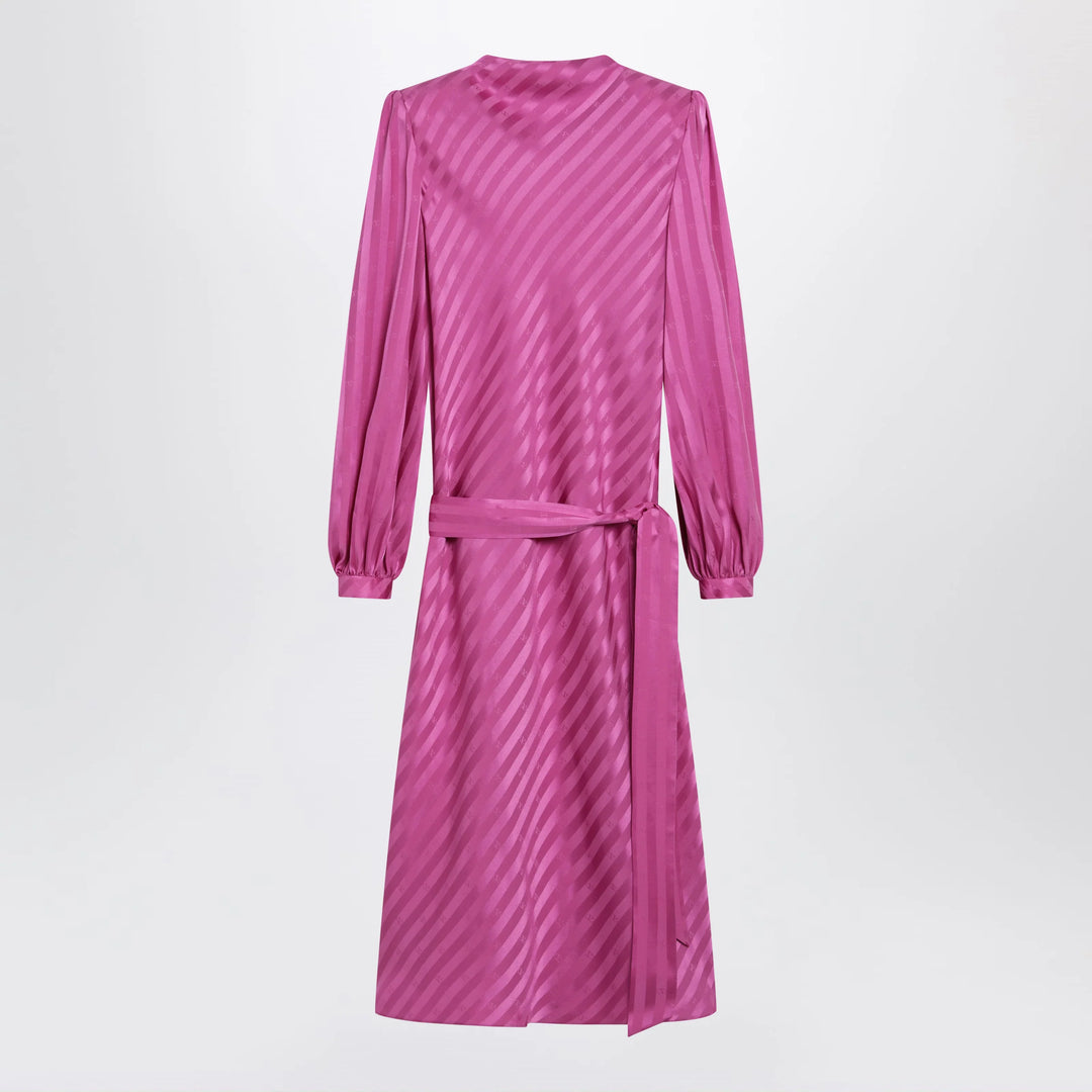 Valentino - Fuchsia silk jacquard midi dress
