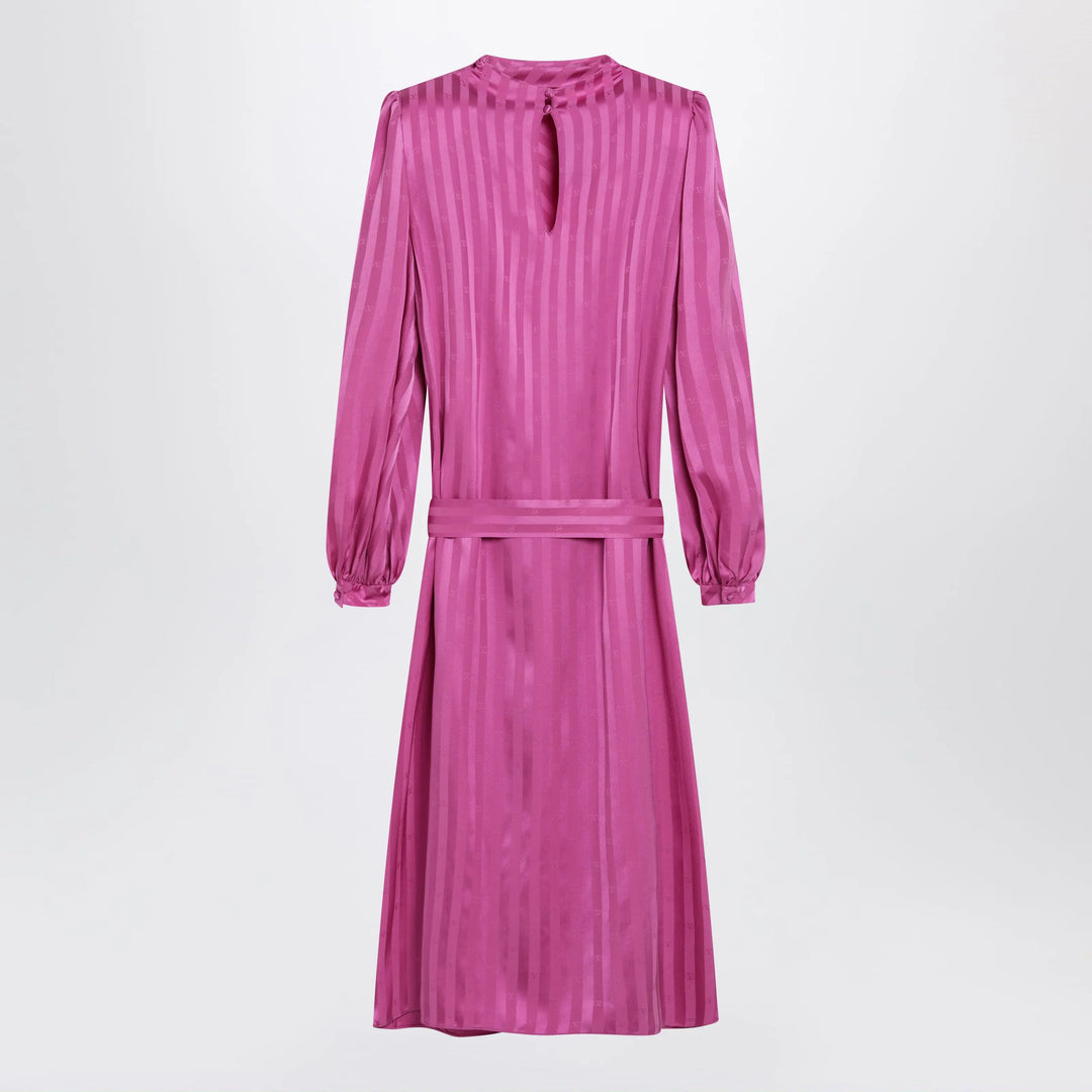 Valentino - Fuchsia silk jacquard midi dress