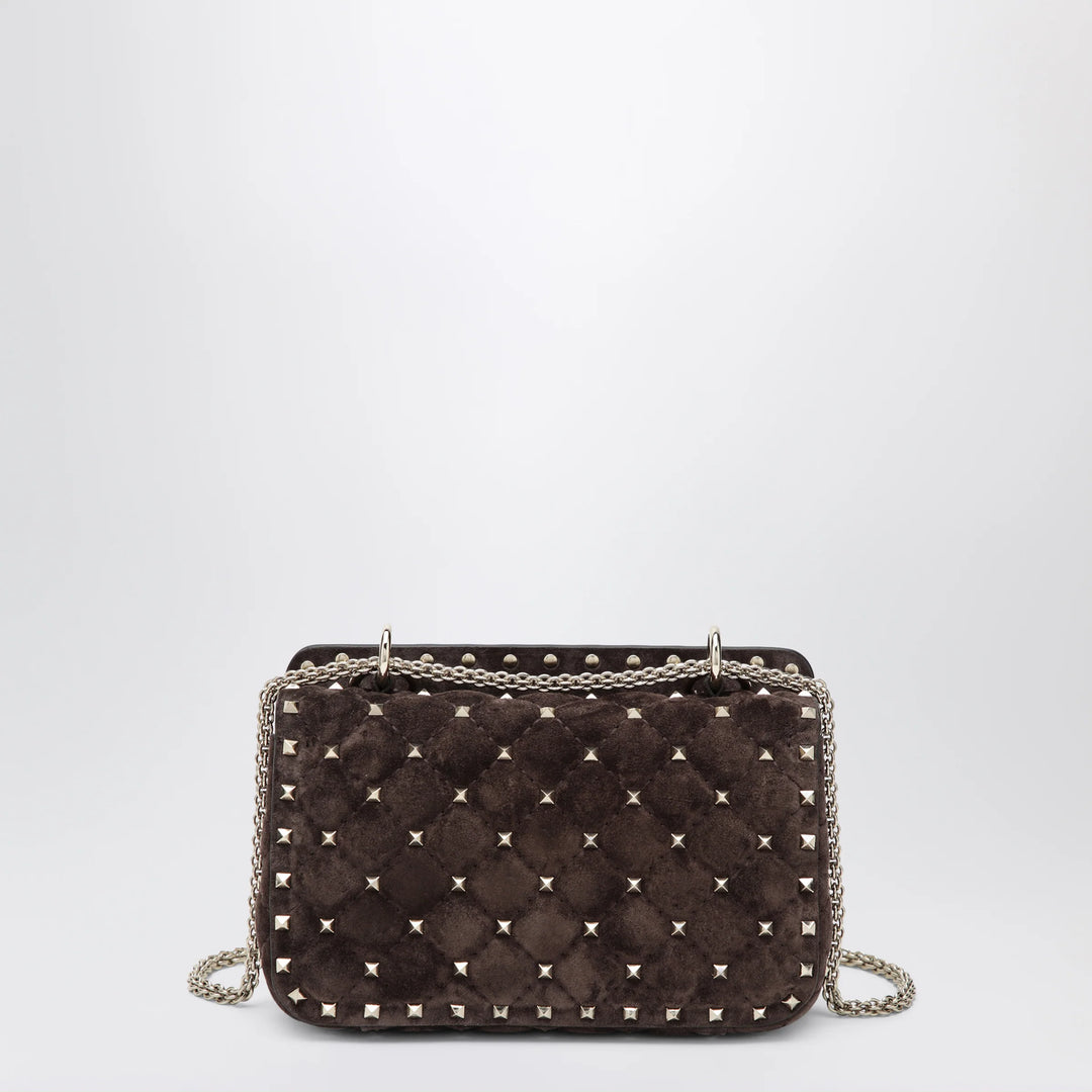 Valentino Garavani - Rockstud Spike bag in brown suede