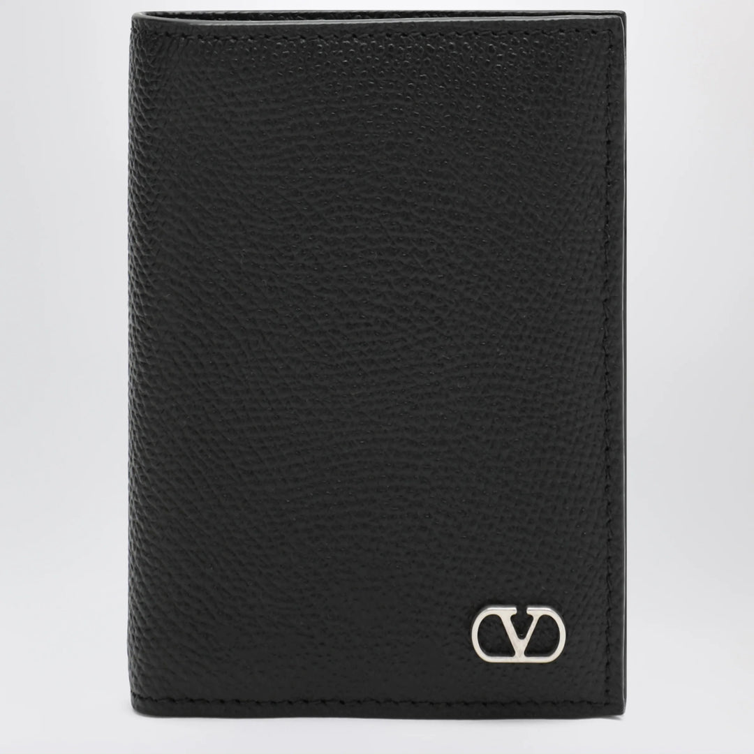 Valentino Garavani - Black Vlogo grained leather card holder